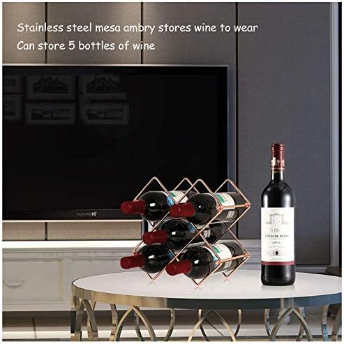 BOCbco Tabletop Wine Racks Rose Gold 5 Bottle Holder