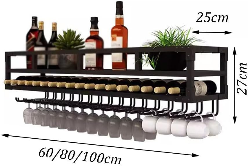 SilteD Wall-Mounted Wine Rack with Glass Holder