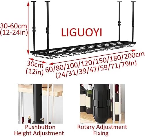 LIGUOYI Hanging Wine Glass Rack Sturdy Durable Metal