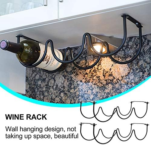 VOSAREA 2Pcs Black Wrought Iron Wine Rack Elegant Display Holder