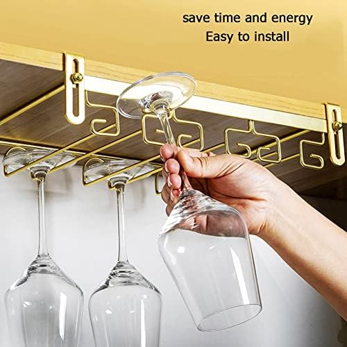 Adjustable Wine Glass Rack Under Cabinet Stainless Steel Bar Kitchen Storage