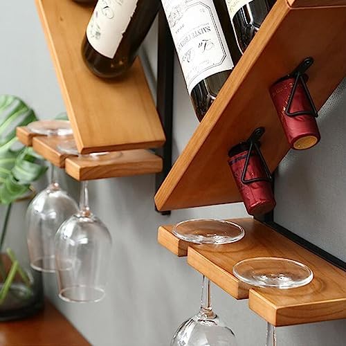 ZJDYDY Wall-Mounted Wooden Wine Rack Set