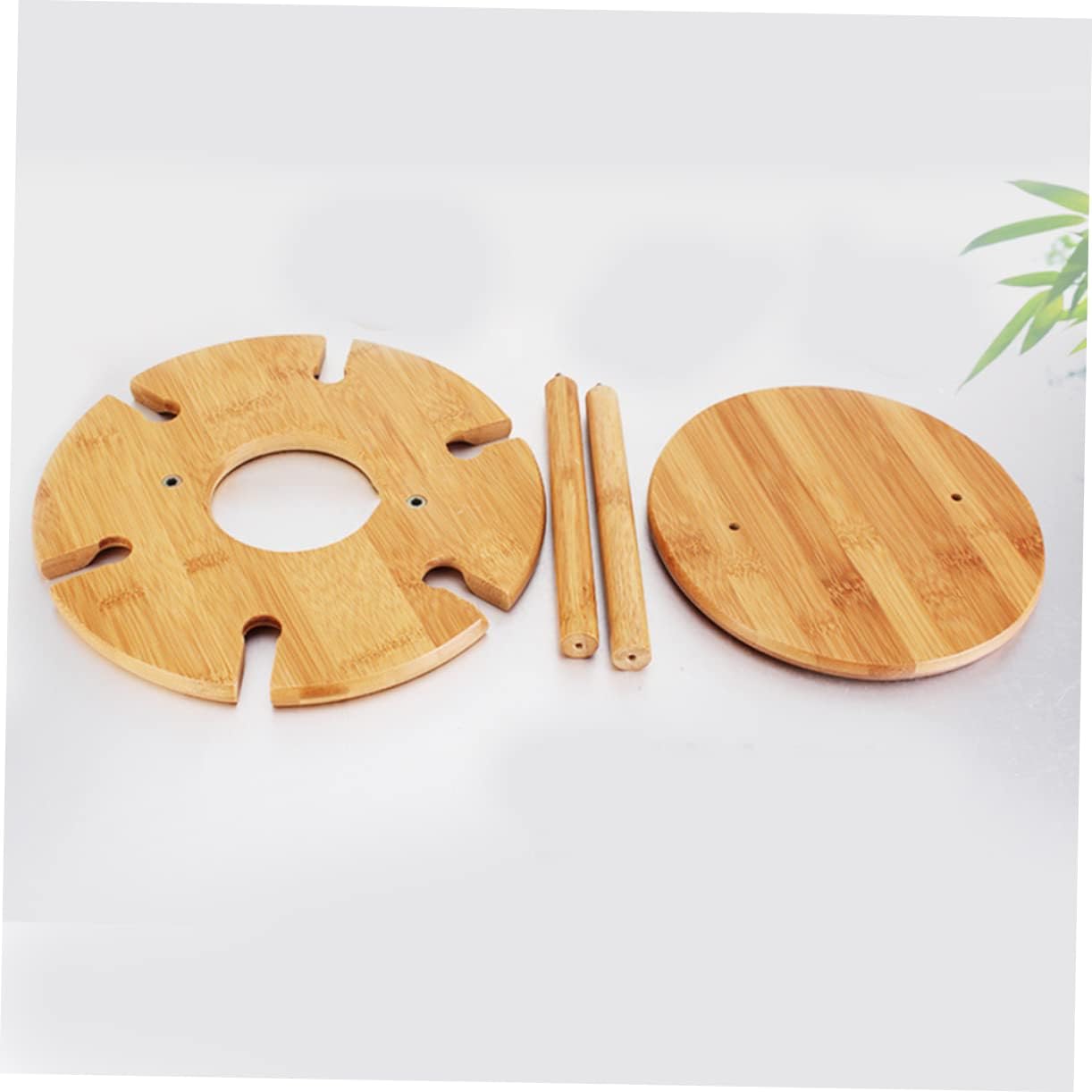 Luxshiny 6-Hole Wooden Wine Glass Holder Rack
