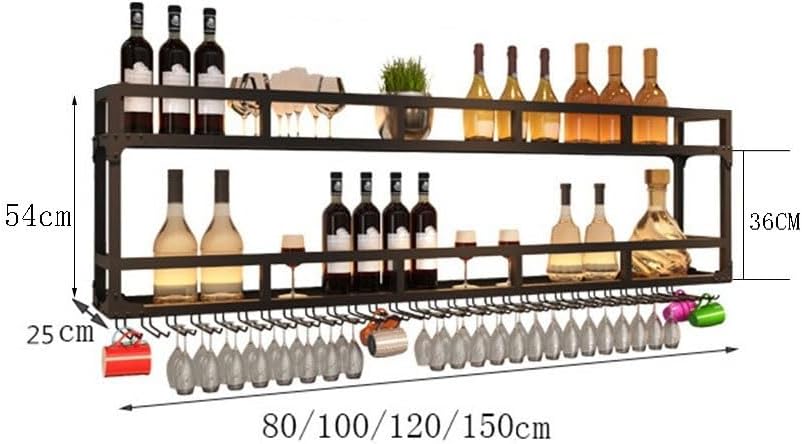 SilteD Wall Mounted Wine Rack with 2-Tier Metal Shelves