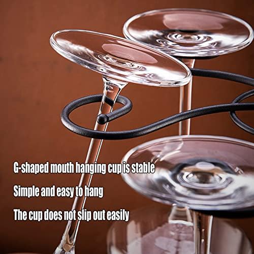 WORDFUN Wine Glass Holder Metal Iron Matte Black