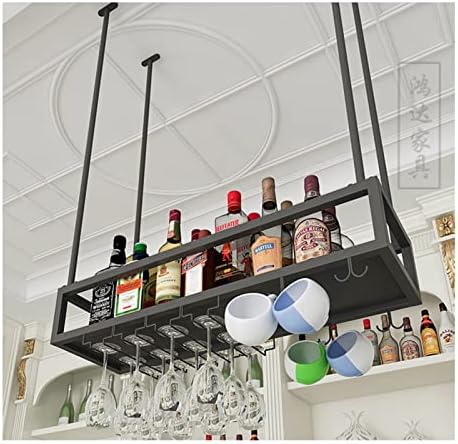 Suuim Gold Ceiling Wine Rack with Flower Holder