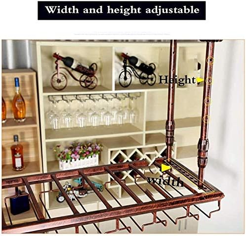 Ceiling Hanging Wine Rack with Glass Holder Shelf 2-in-1