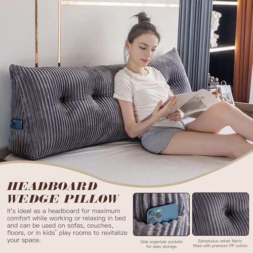 Activance Large Triangular Headboard Pillow with Removable Cover