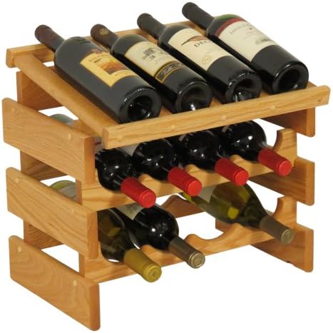 FixtureDisplays 12 Bottle Dakota Wine Rack with Display Top
