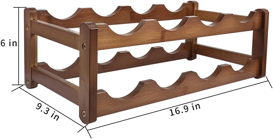 PAMISO 2 Tiers Wine Rack for 8 Bottles