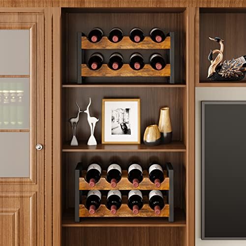 Homeiju 2-in-1 Wine Rack Stackable and Detachable