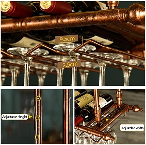 Ceiling Hanging Wine Rack with Glass Holder Black 80x35cm 1