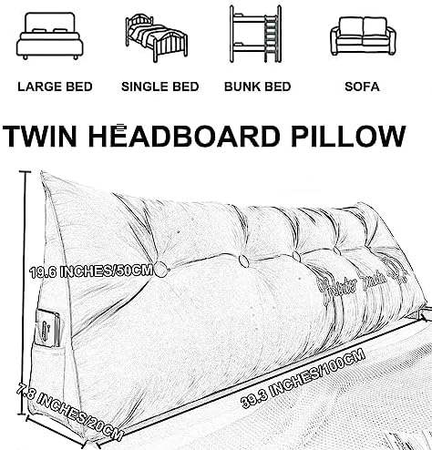 ZZYK Headboard Pillow Wedge Reading Pillow Fleece Backrest Support