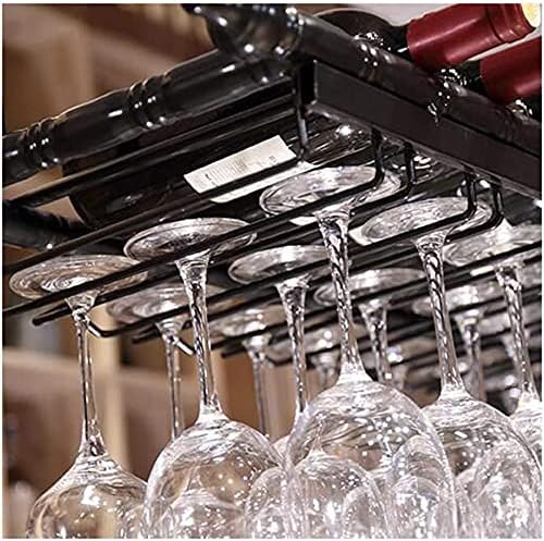 Ceiling Hanging Wine Rack with Glass Holder Shelf 1