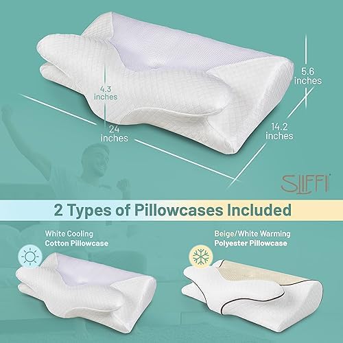 SLIFFI Cervical Memory Foam Pillow for Neck and Shoulder Pain