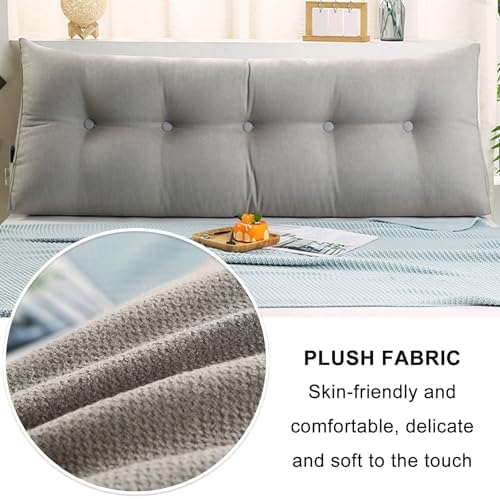 Thickened Triangular Headboard Pillow with Side Pocket and Removable Cover