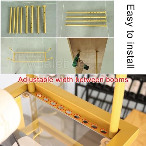 Whalebee Wine Glass Rack Ceiling Mount Gold Adjustable