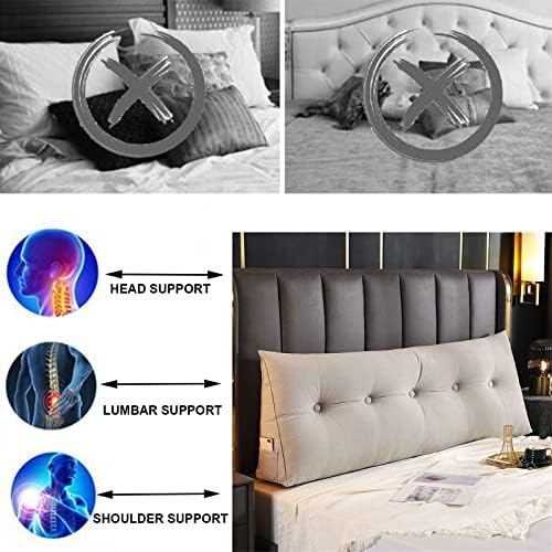 Large Triangular Reading Wedge Pillow for Bed and Daybed