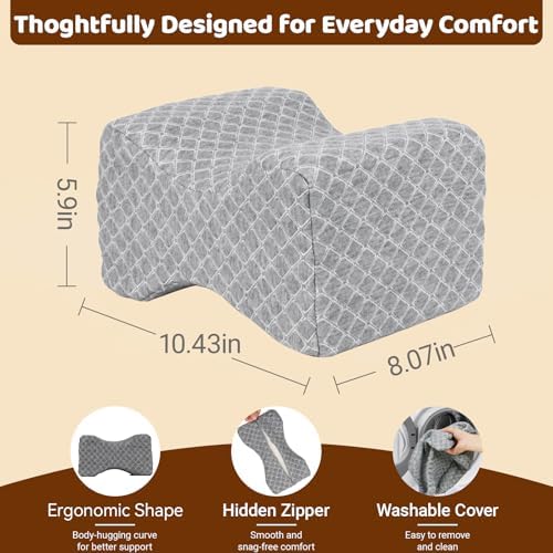 Premium Memory Foam Knee Pillow for Side Sleepers