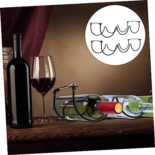 2Pcs Black Iron Wine Rack for Home Bar Kitchen Storage