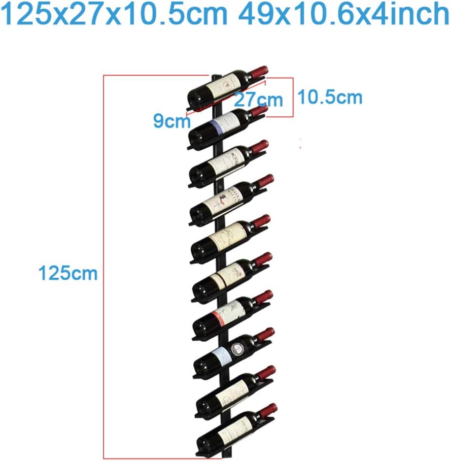 Wall Wine Storage Rack with Metal Frame and Separate Compartments