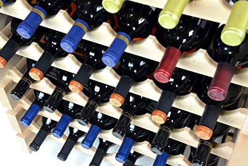 Wine Rack Wood 60 Bottle Capacity Freestanding