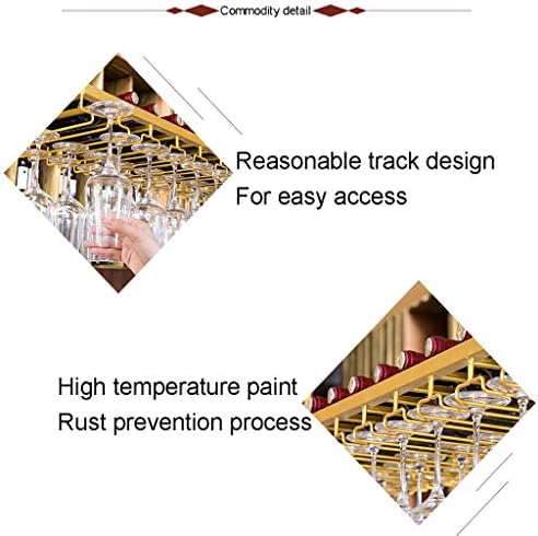 LUCEAE Metal Wine Cup Rack - Wall Mount Ceiling Hanging Storage Organizer