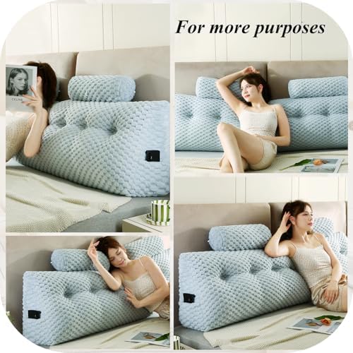 Gpround Wedge Headboard Pillow Set with 2 Roll Pillows