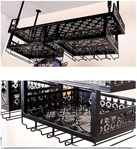 Generic Wall-Mounted Wine Rack with Glass Holder Shelf