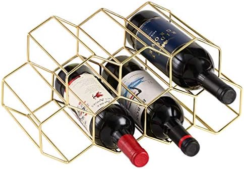 Buruis 9-Bottle Freestanding Wine Rack - Gold