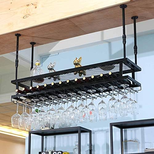 Wall-Mounted Wine Rack with Adjustable Height - 80cm Black