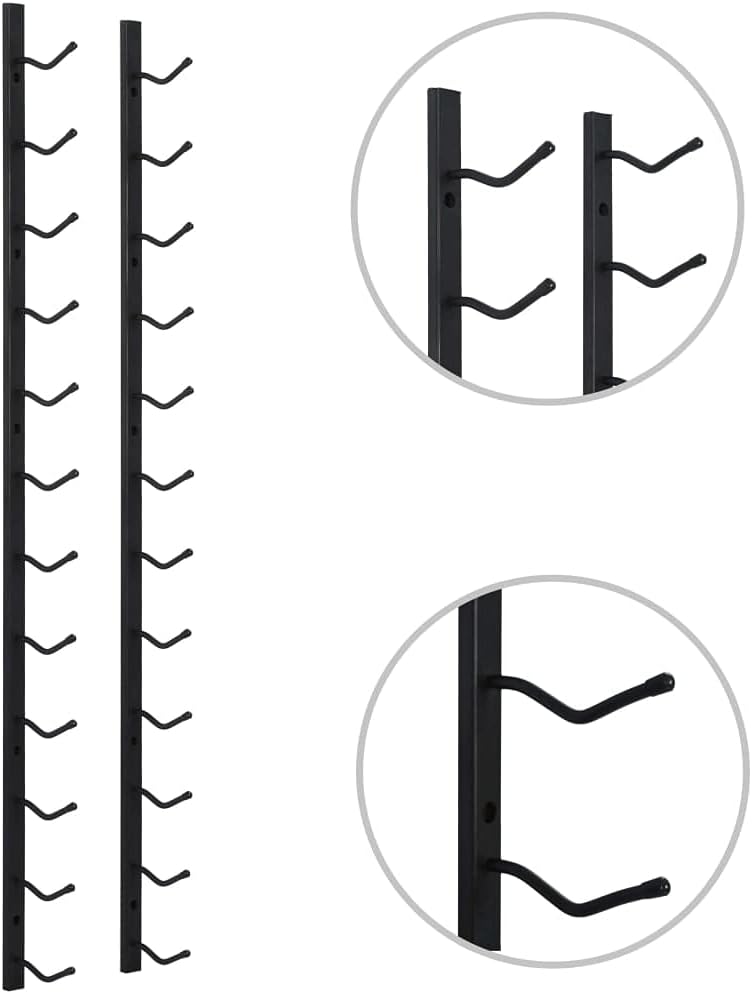 Wall Mounted Wine Rack for 12 Bottles Black Iron