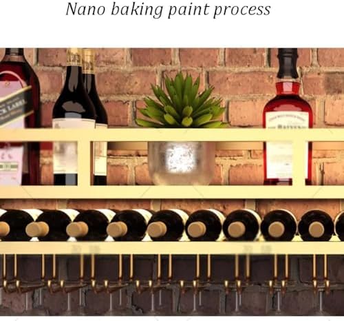 SilteD Industrial Wall-Mounted Wine Rack with Glass Holder and LED Light
