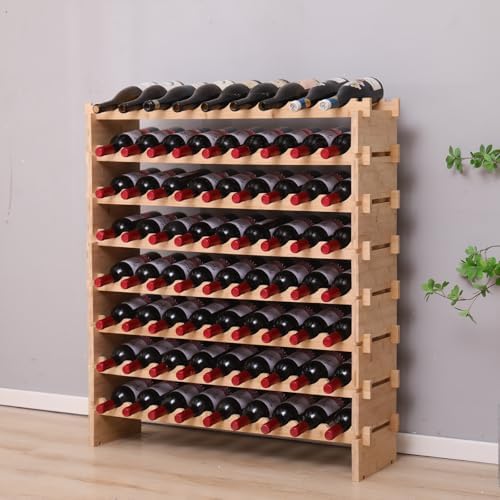FDHUIJIA 72-Bottle Bamboo Wine Rack Cabinet 1