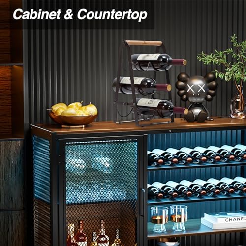 Decorelement 6 Bottle Wine Rack with Handle 3 Tier Collapsible