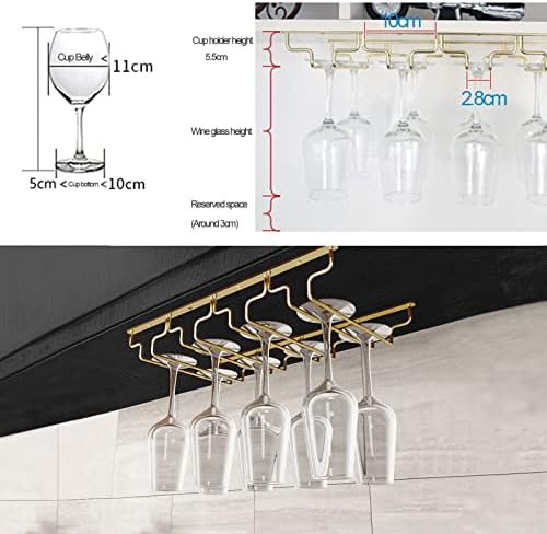 DTDMY Gold Metal Wine Glass Rack Under Cabinet Storage Stand 1