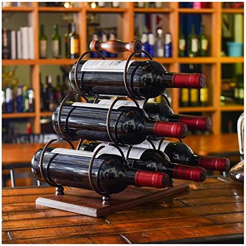 BOCbco Rustic Tabletop Wine Rack for 6 Bottles