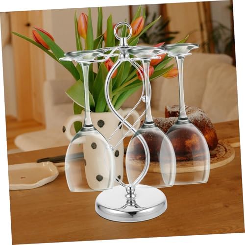 PRETYZOOM Countertop Wine Glass Rack with Hooks
