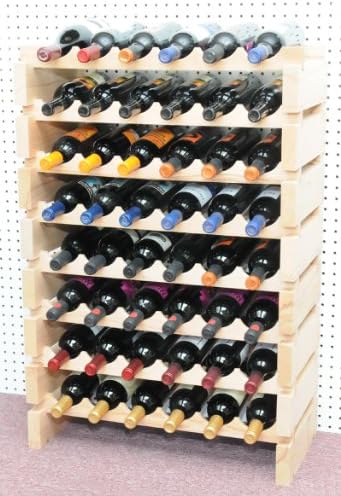 Modular Hardwood Wine Rack 48 Bottles Freestanding