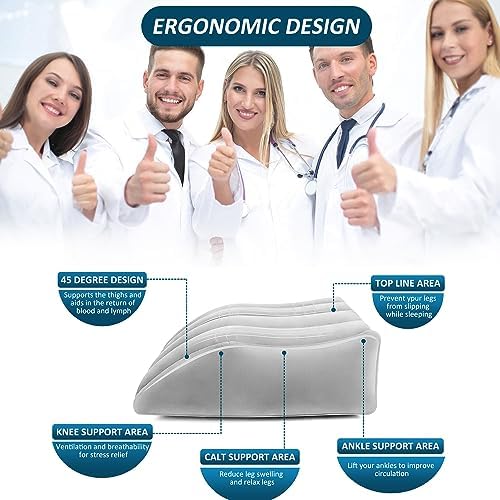 Prosixtoy Inflatable Leg Elevation Pillow - Portable Wedge for Sleep and Recovery