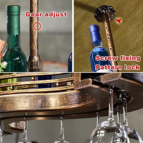 LUCEAE 2-Layer Hanging Wine Rack Wall-Mounted Space-Saving Iron Sturdy