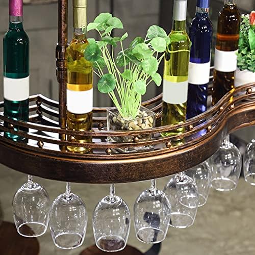 LUCEAE 2-Layer Hanging Wine Rack Wall-Mounted Space-Saving Iron Sturdy