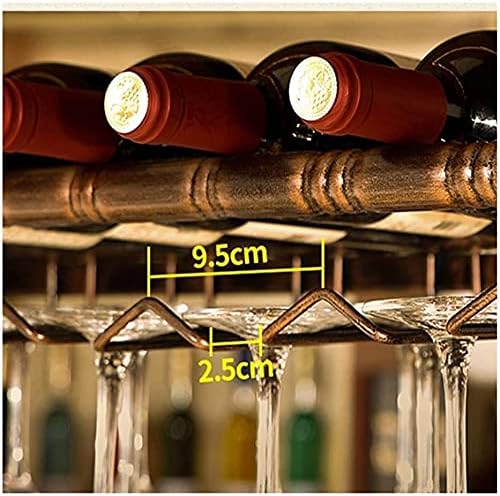 Ceiling Hanging Wine Rack with Glass Holder Shelf Brown 120x30cm