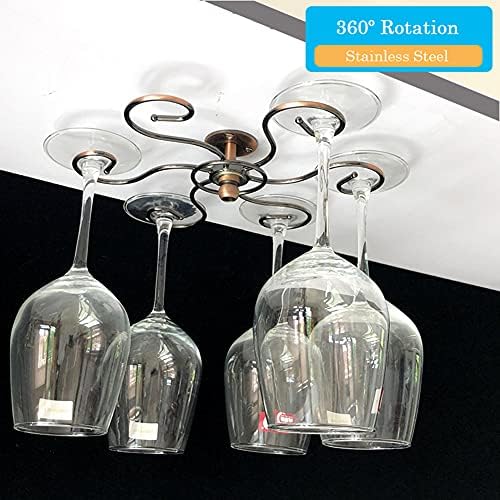 NWB Under Cabinet Wine Glass Rack with 360 Rotation