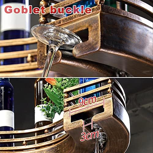 LUCEAE 2-Layer Hanging Wine Rack Wall-Mounted Space-Saving Iron Sturdy