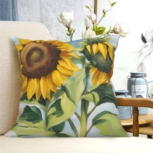 Ogniwo Fresh Sunflower Throw pillow Soft 12x12 Inch Cushion Case
