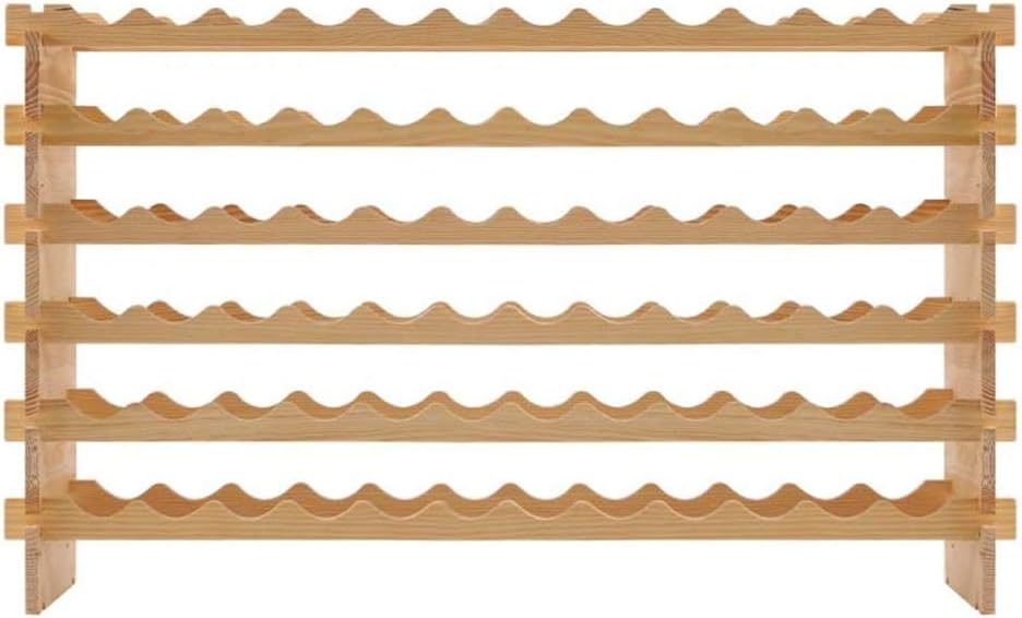 MaGiLL 6-Layer Bamboo Wine Rack with Wave Design