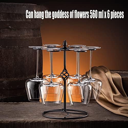 WORDFUN Wine Glass Holder Metal Iron Matte Black
