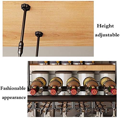 Ceiling Hanging Wine Rack with Glass Holder Shelf 2-in-1