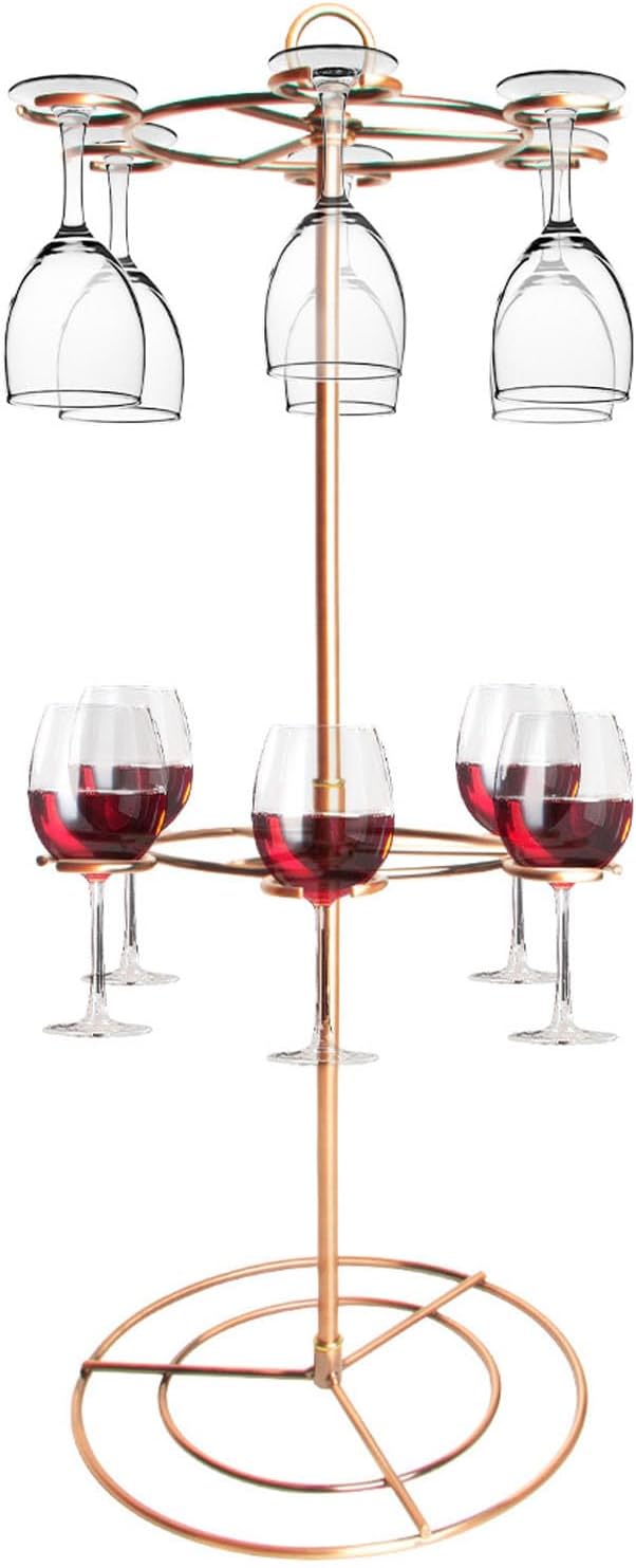 Dyncan 2-Tier Wine Glass Holder with Organizer Hanger